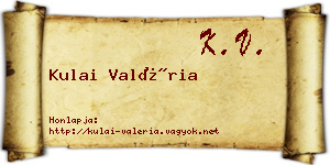 Kulai Valéria névjegykártya